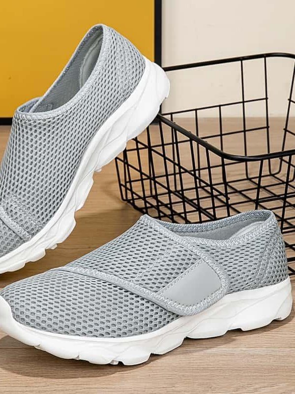 Chaussures Décontractées Femmes Décontracté Plain Toutes Les Saisons Crochet et boucle Sportif & Intérieur Talon Bas Tissu Caoutchouc Chaussures tissées à la mouche