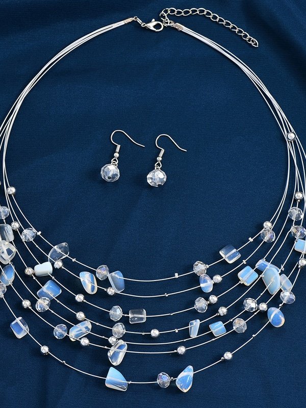 Collier Femmes Géométrique Décontracté Toutes Les Saisons Joint Fendu Festival de musique Métal Rétro Style Chaîne Colliers