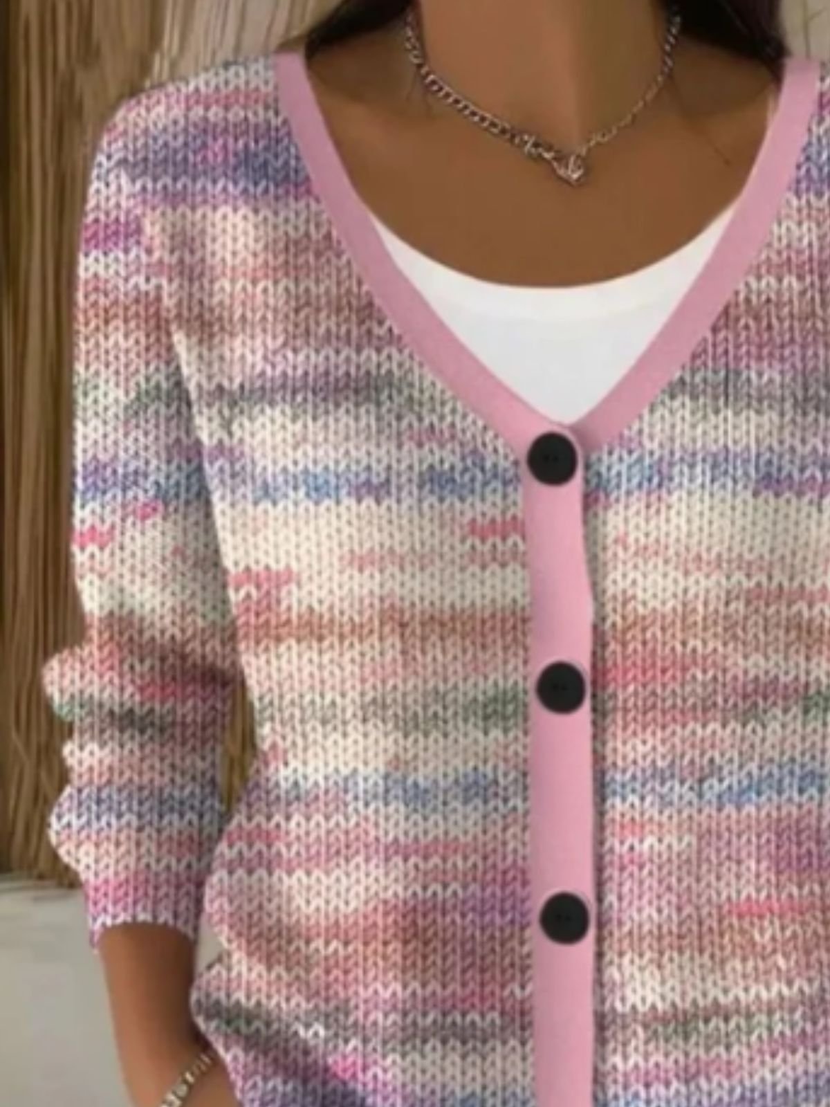 Cardigans Femmes Décontracté Ombre Printemps / Automne Polyester Col V Quotidien Manches Longues Régulier Élasticité moyenne