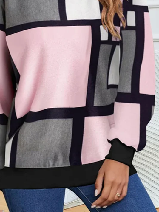 Sweat-shirts Décontracté Abstrait Printemps / Automne Aucune élasticité Quotidien Col Rond Régulier Droit Régulier pour Femmes