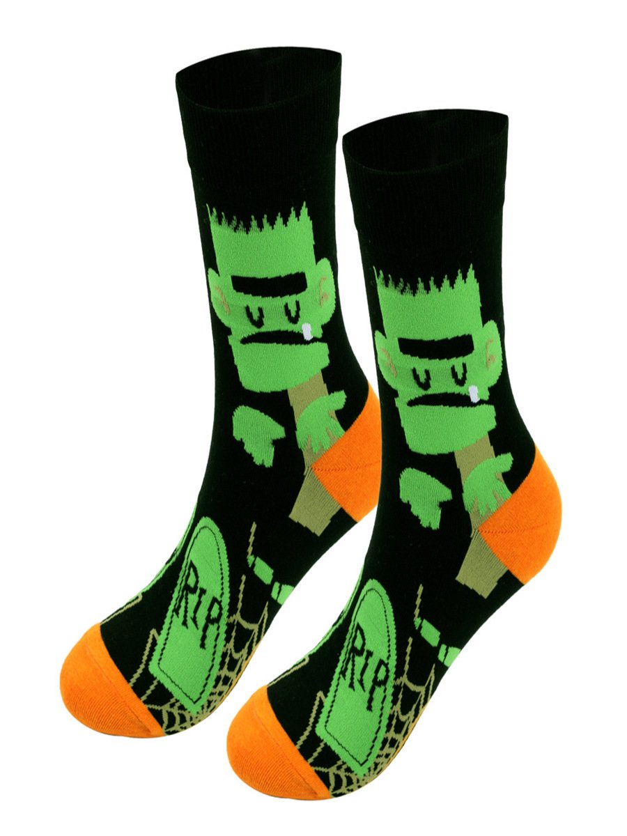 Chaussettes Urbain Toutes Les Saisons Toussaint Coton Imprimé Absorber l'Humidité et Évacuer la Sueur Quotidien Toussaint Régulier pour Femmes