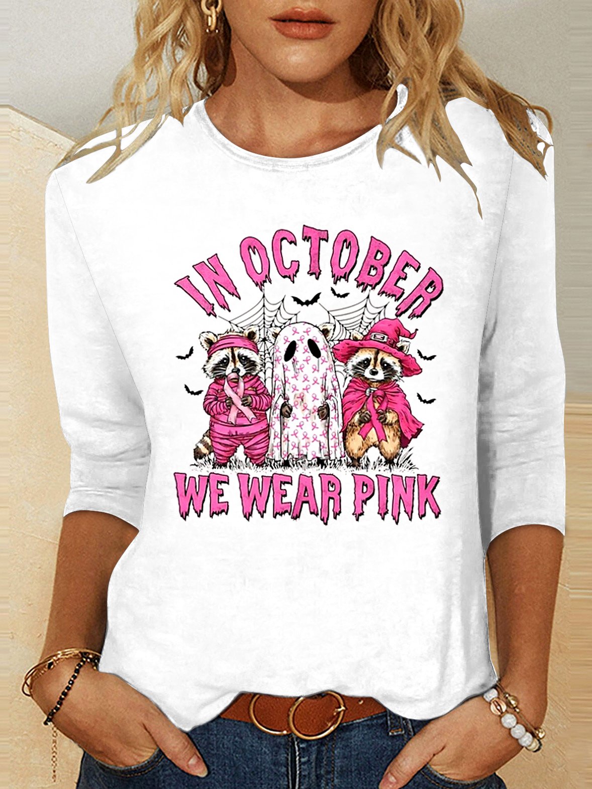T-shirts Femmes Décontracté Imprimé d'Animal Printemps / Automne Micro-élasticité Manches Longues Col Rond Régulier Trapèze Régulier