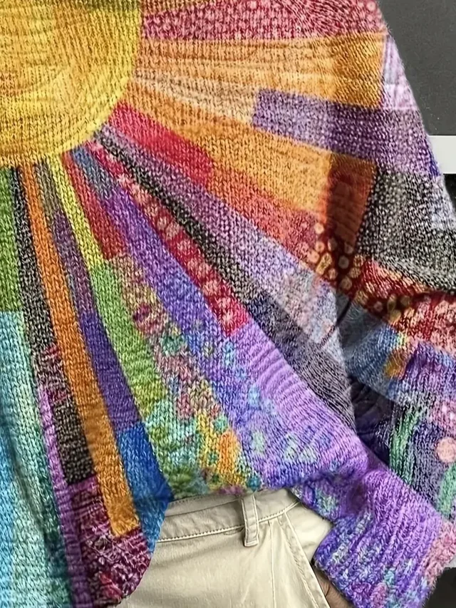 Pulls Décontracté Abstrait Printemps / Automne Quotidien Ample Manches Longues Col Roulé Régulier Droit pour Femmes