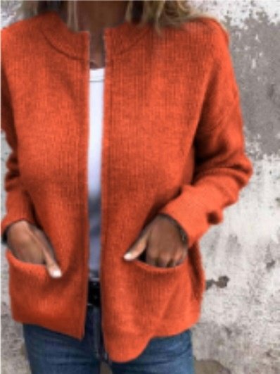 Micro-élasticité Col Montant Manches Longues Régulier Plain Blouson Aviateur Blouson Joint Fendu pour Femmes