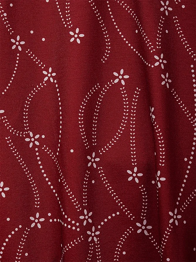 T-shirts Femmes Floral Rétro Printemps / Automne Micro-élasticité Ample Jersey Régulier Droit Régulier