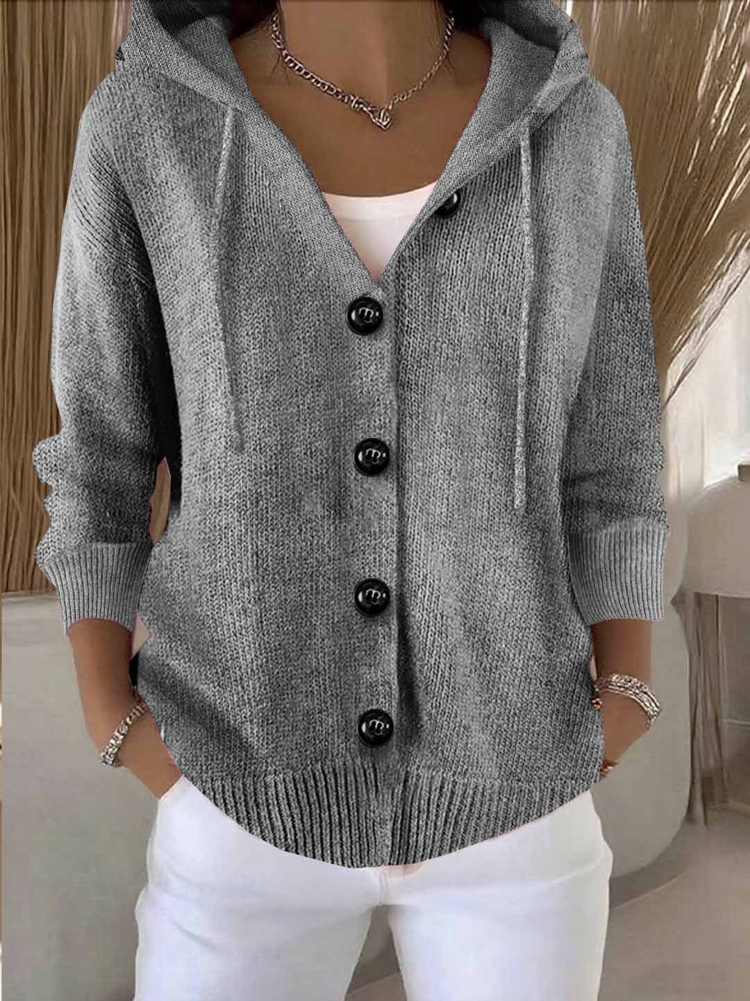Cardigans Femmes Décontracté Plain Hiver Polyester Faire la navette Ample Sans Manches Droit Élasticité moyenne