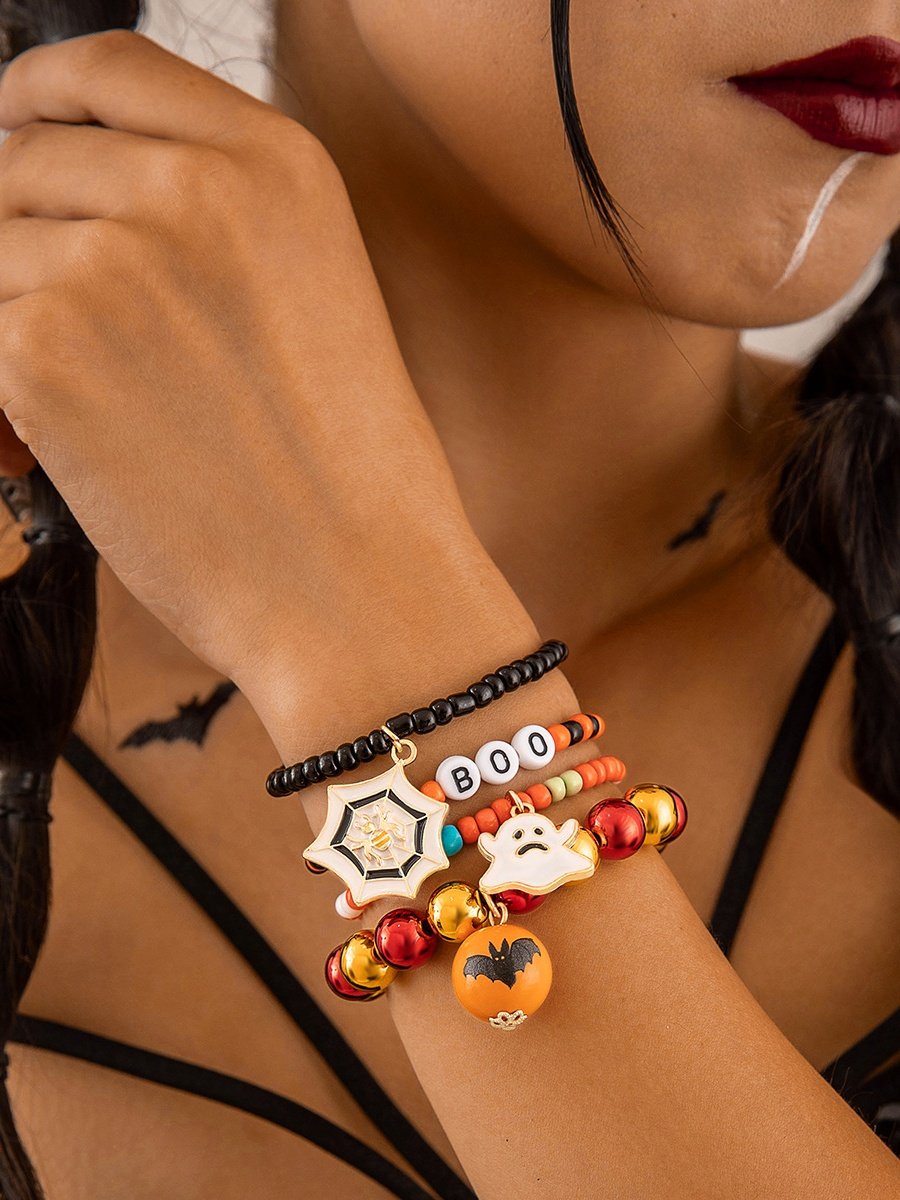 Bracelets Femmes Motif d'araignée Sexy Toutes Les Saisons Roulotté Faire la navette Cristal Toussaint multicouche Bracelet