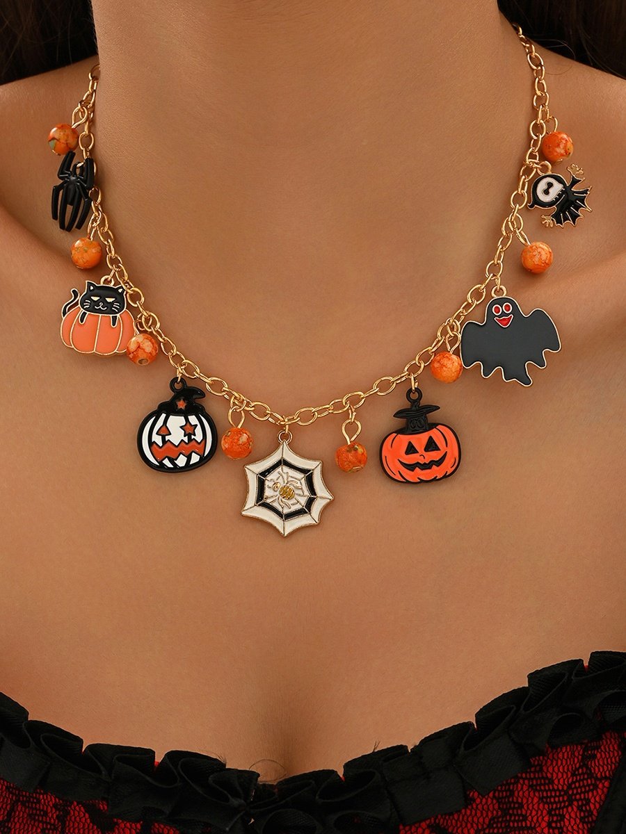 Collier Chat Rue Toutes Les Saisons Chaîne Fête Métal Toussaint Chaîne Colliers pour Femmes