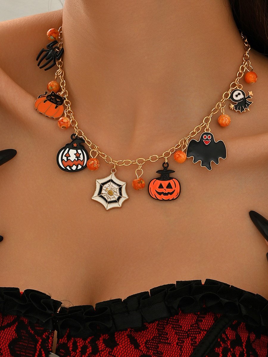 Collier Chat Rue Toutes Les Saisons Chaîne Fête Métal Toussaint Chaîne Colliers pour Femmes