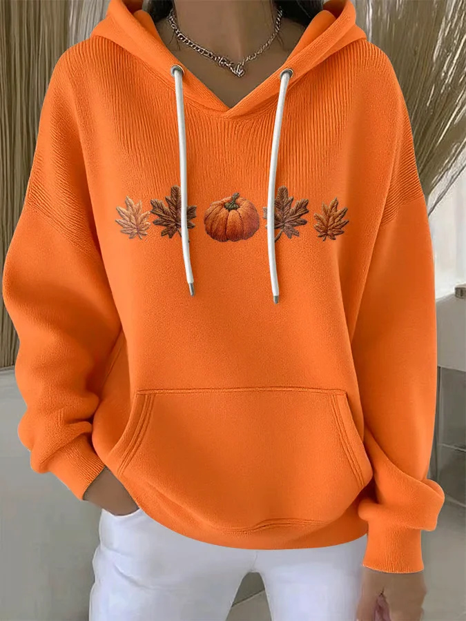 à Capuche Femmes Décontracté Printemps / Automne Toussaint (citrouille) Micro-élasticité Quotidien Manches Longues Régulier Droit Régulier