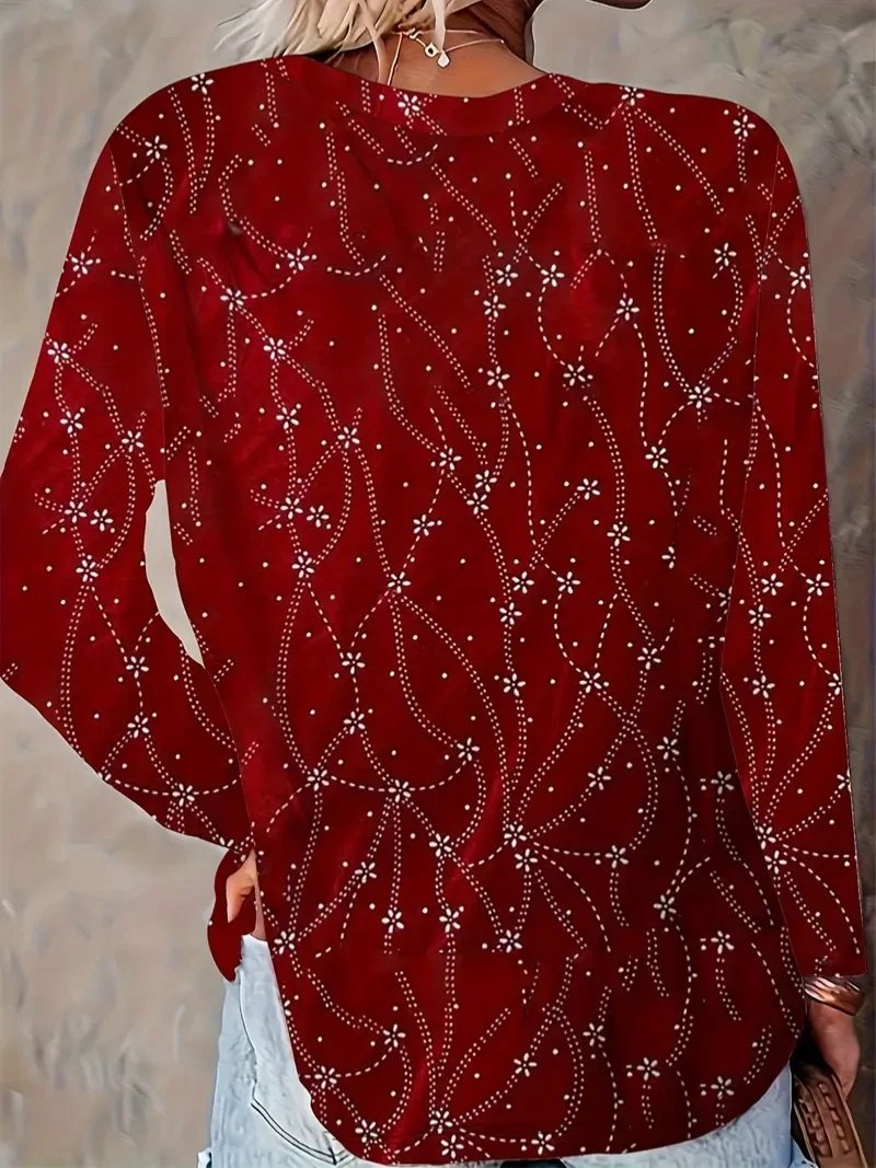 T-shirts Femmes Floral Rétro Printemps / Automne Micro-élasticité Ample Jersey Régulier Droit Régulier