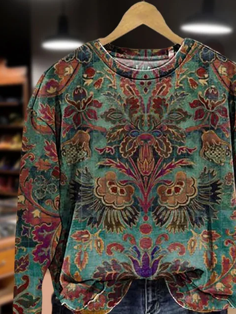 Sweat-shirts Décontracté Floral Printemps / Automne Polyester Aucune élasticité Quotidien Manches Longues Col Rond Régulier pour Femmes