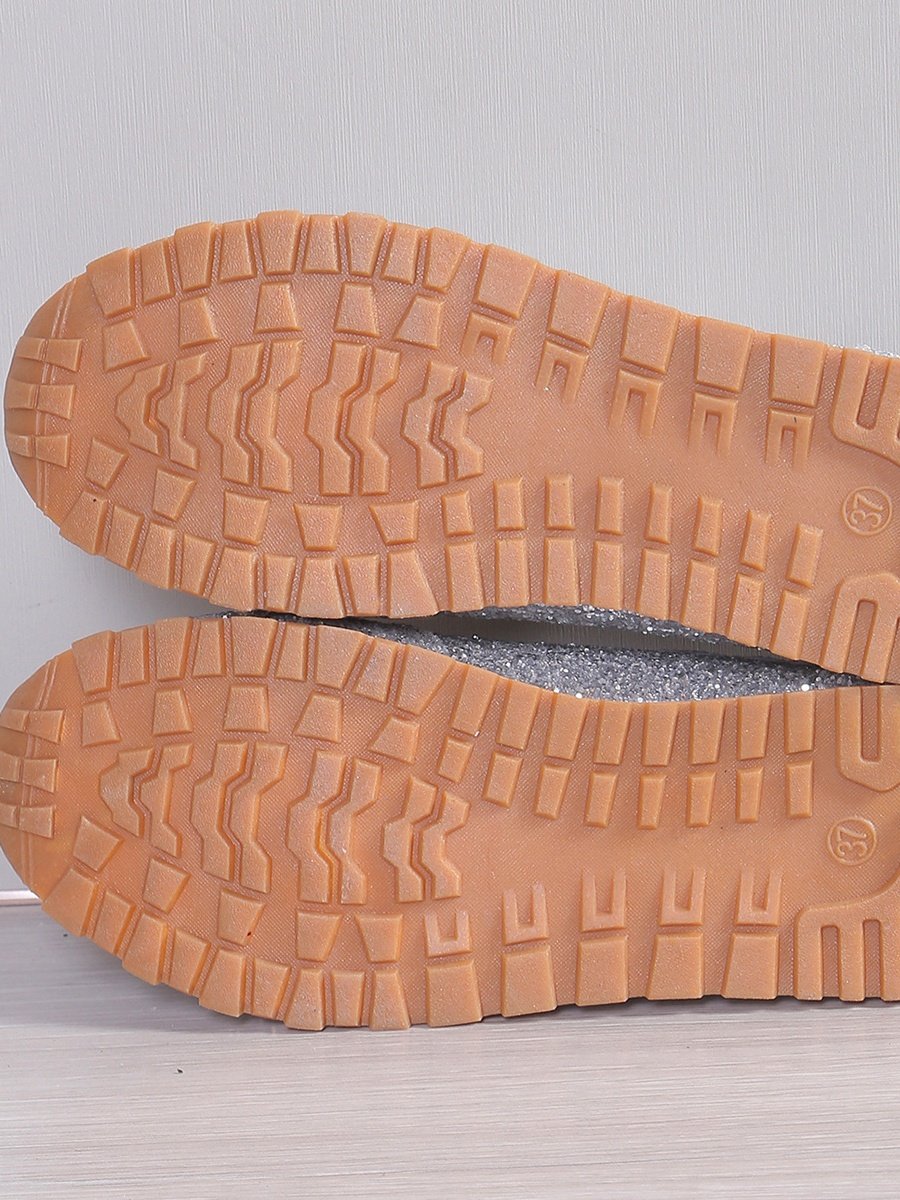 Chaussures à Tige Basse Décontracté Plain Toutes Les Saisons Brillant Respirable Domestique Tissu de Maille PU à Enfiler pour Femmes