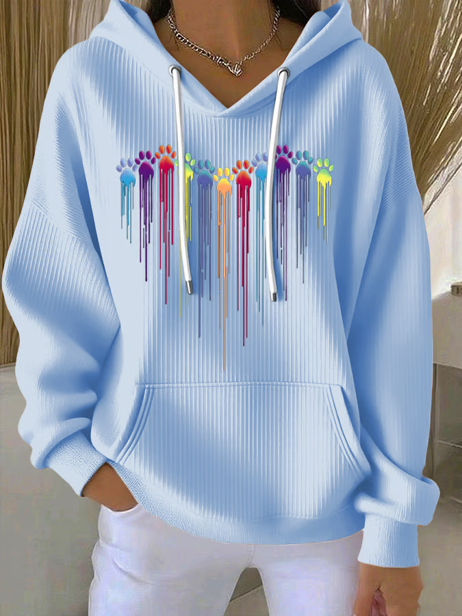 à Capuche Décontracté Imprimé d'Animal Printemps / Automne Sweat-shirt à Capuche Quotidien Manches Longues Régulier Trapèze Régulier pour Femmes