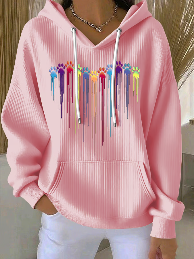à Capuche Décontracté Imprimé d'Animal Printemps / Automne Sweat-shirt à Capuche Quotidien Manches Longues Régulier Trapèze Régulier pour Femmes