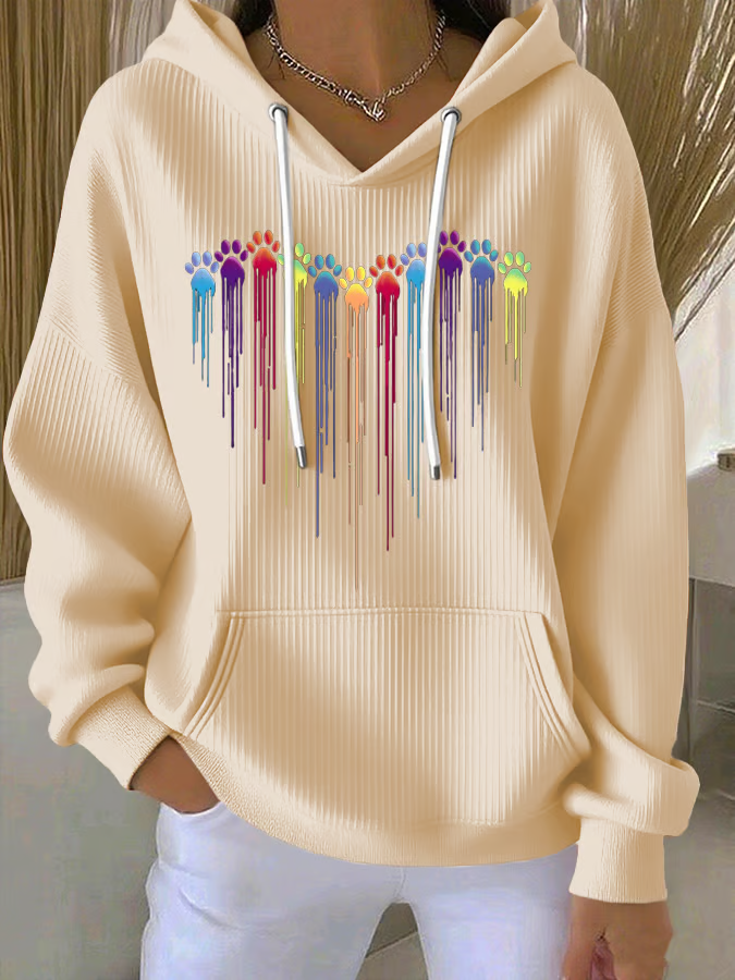 à Capuche Décontracté Imprimé d'Animal Printemps / Automne Sweat-shirt à Capuche Quotidien Manches Longues Régulier Trapèze Régulier pour Femmes