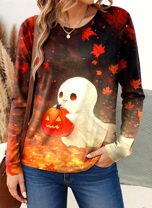 T-shirts Décontracté Ombre Printemps / Automne Micro-élasticité Quotidien Coupe Régulière Manches Longues Régulier Régulier pour Femmes