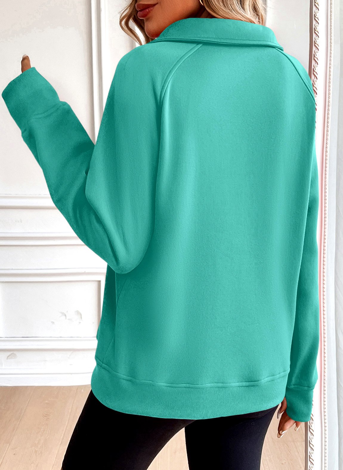 Sweat-shirts Femmes Décontracté Plain Printemps / Automne Coton Micro-élasticité Quotidien Manches Longues Trapèze Régulier