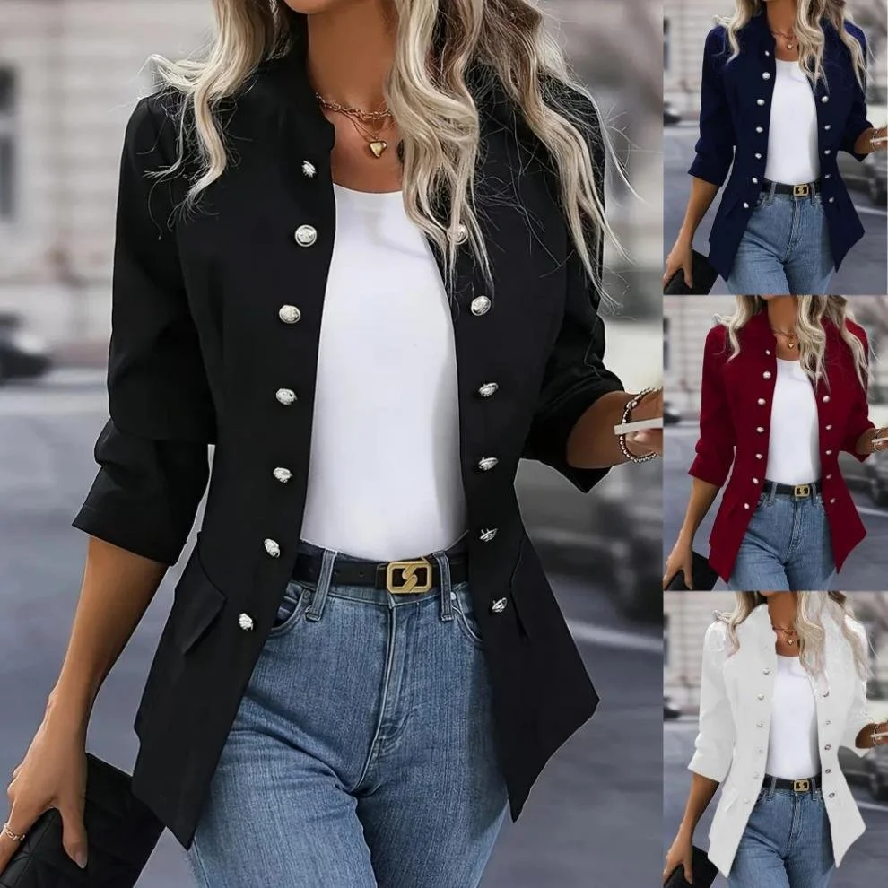 Manches Longues Régulier Plain Blouson pour Femmes