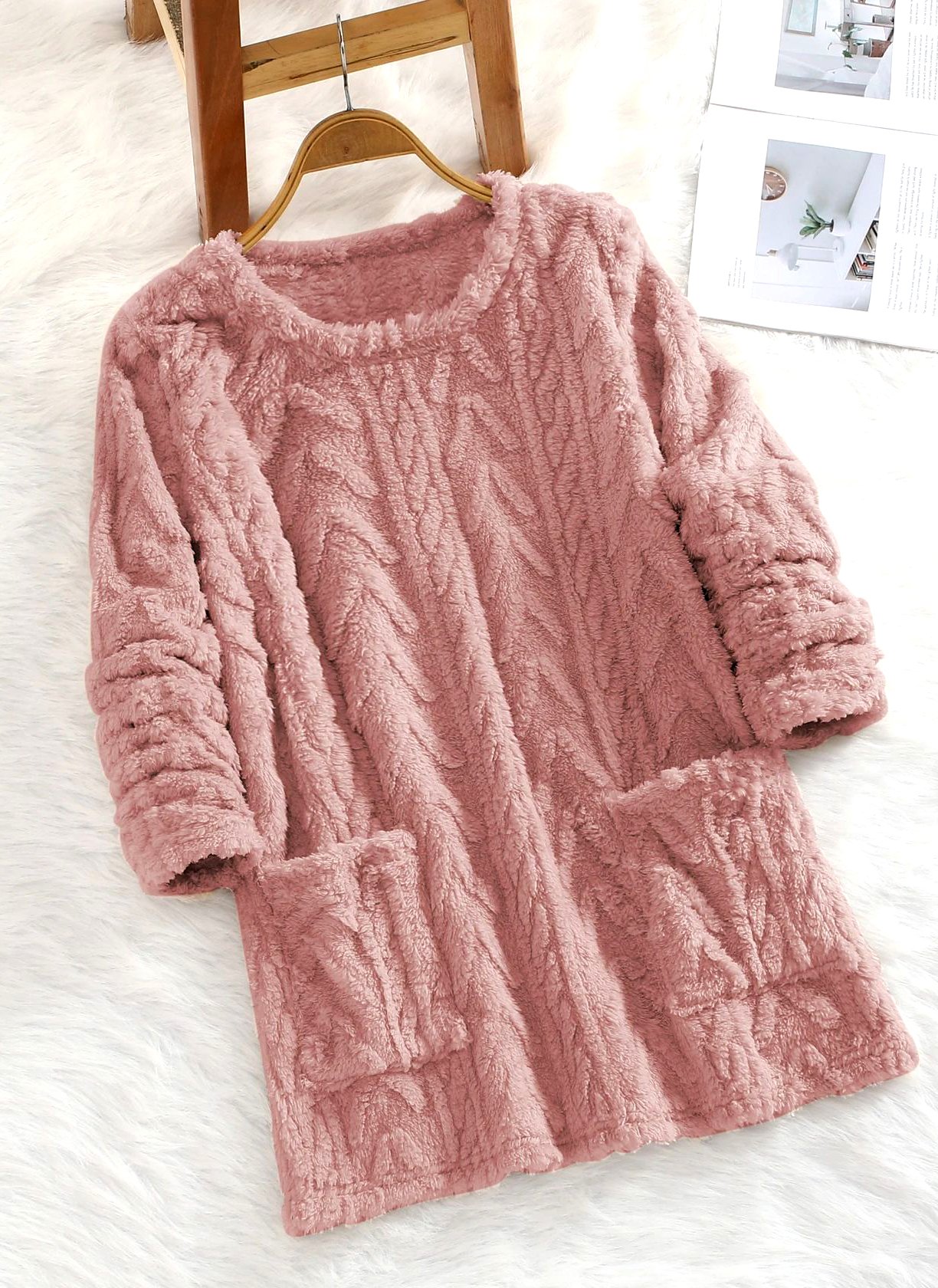 Sweat-shirts Décontracté Plain Printemps / Automne Polyester Micro-élasticité Quotidien Coupe Régulière Mi-long Régulier pour Femmes