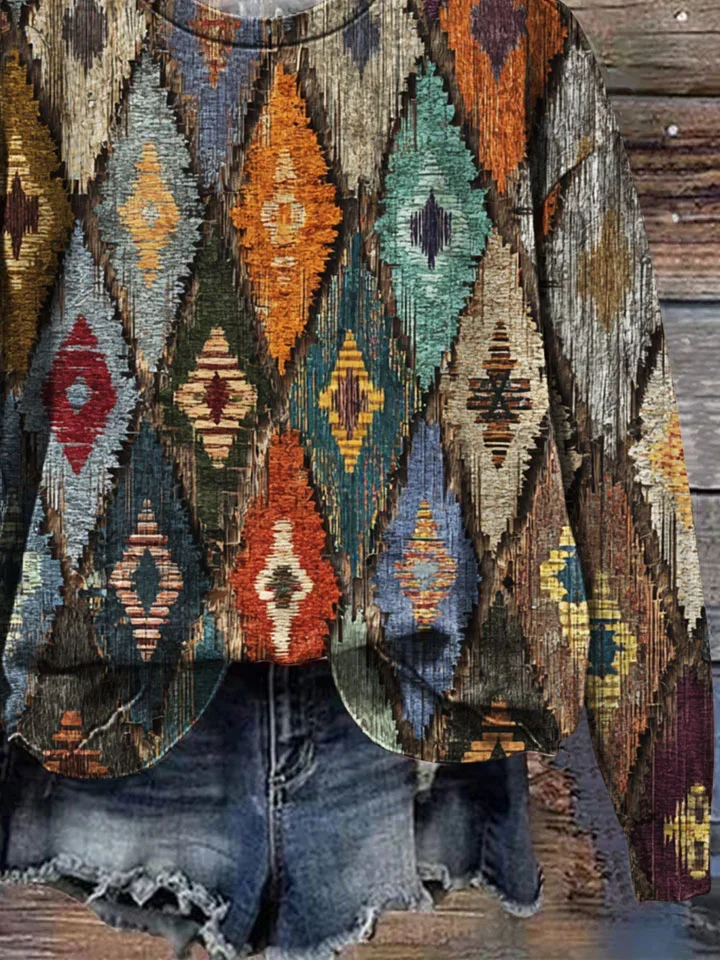 Sweat-shirts Décontracté Abstrait Printemps / Automne Polyester Imprimé Naturel Ample Col Rond Régulier pour Femmes