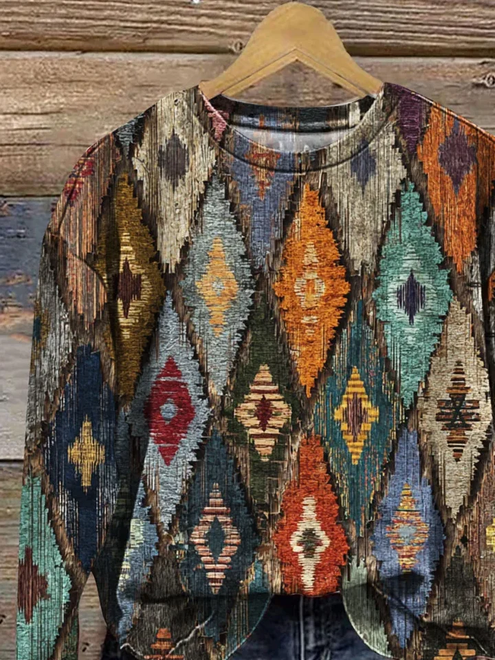 Sweat-shirts Décontracté Abstrait Printemps / Automne Polyester Imprimé Naturel Ample Col Rond Régulier pour Femmes