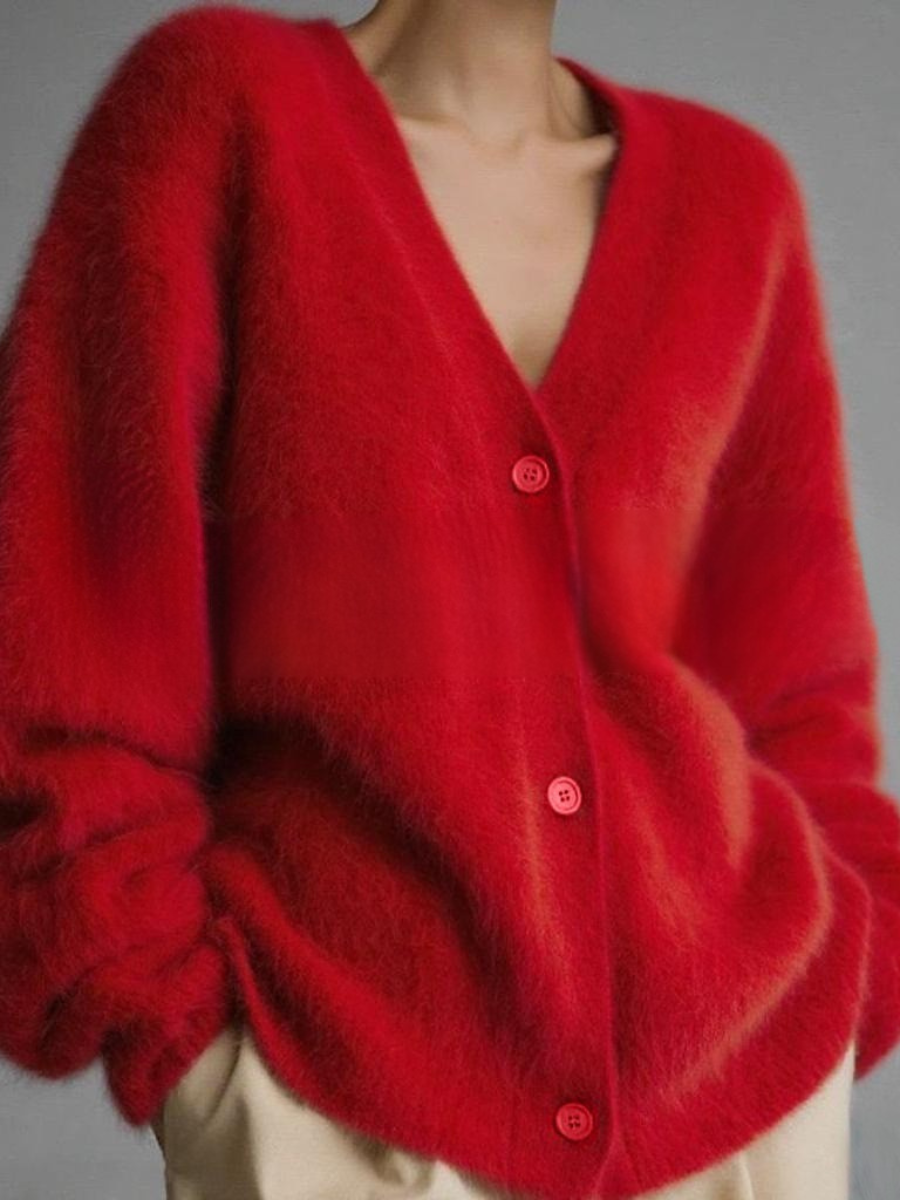 Micro-élasticité Col V Manches Longues Régulier Plain Kimono Joint Fendu pour Femmes