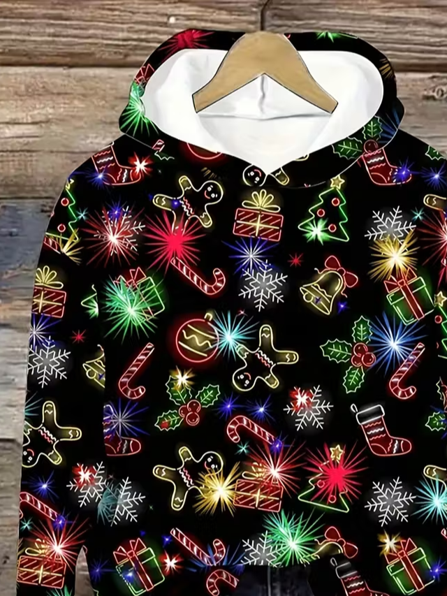 à Capuche Femmes Décontracté Printemps / Automne Noël Coton Micro-élasticité Ample Manches Longues Droit Régulier