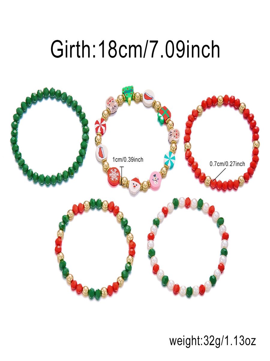 Bracelets Nerveux Flocon de Neige Toutes Les Saisons Tressé Vacances en Bois Noël multicouche Bracelet pour Femmes