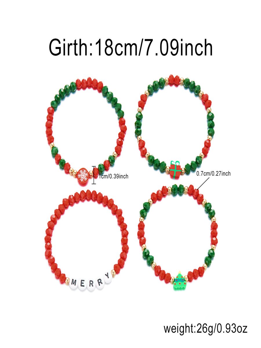 Bracelets Nerveux Flocon de Neige Toutes Les Saisons Tressé Vacances en Bois Noël multicouche Bracelet pour Femmes