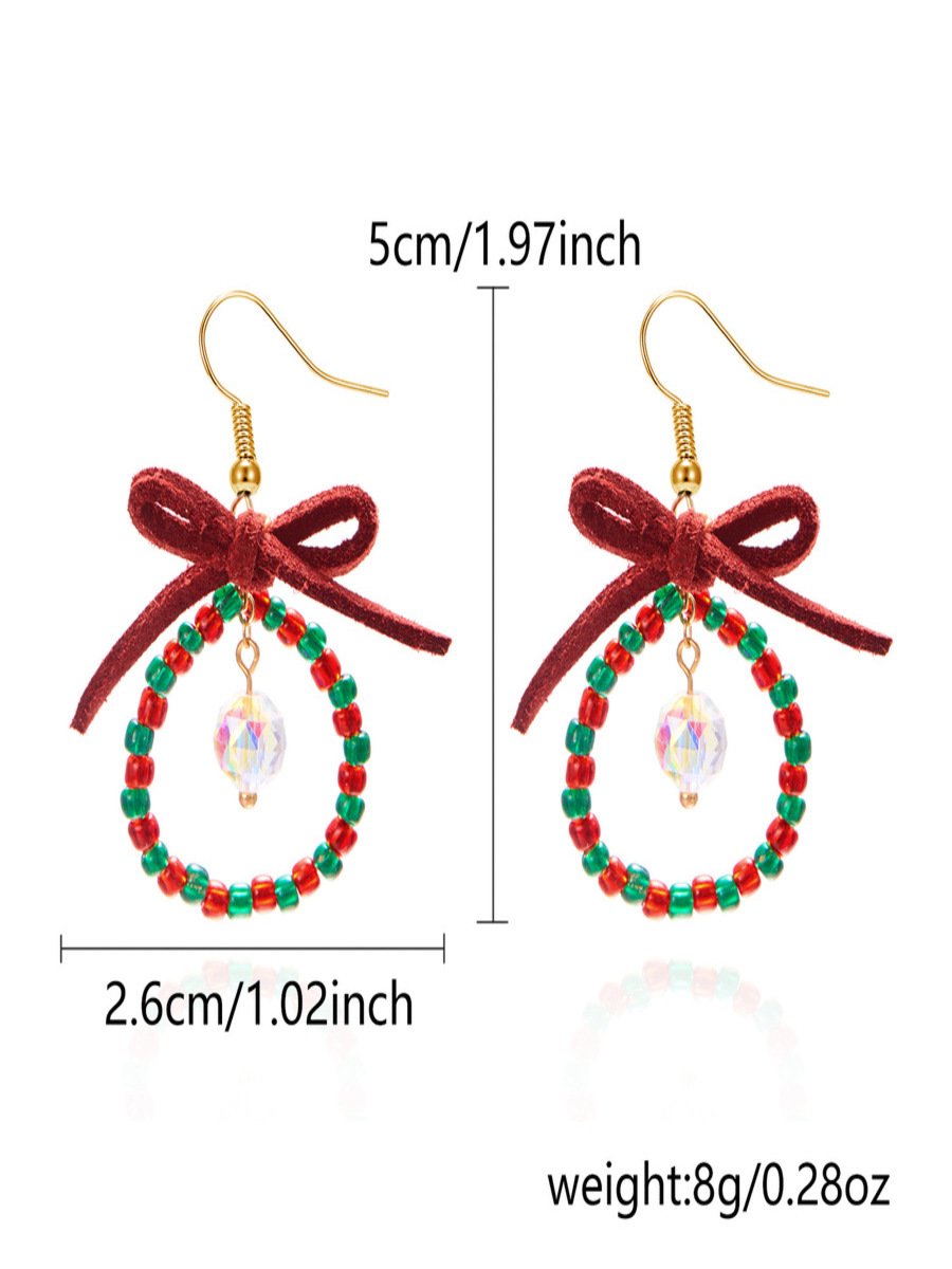 Boucles d'oreilles Femme Bloc de Couleur Urbain Toutes Les Saisons Joint Fendu Fête Métal Résine Noël Pendre