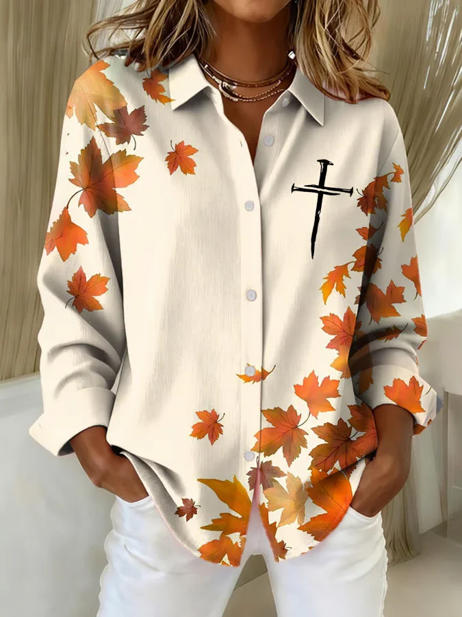 Chemises Femmes Décontracté Printemps / Automne Croisé Léger Aucune élasticité Quotidien Coupe Régulière Régulier Col de Chemise
