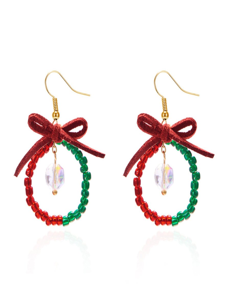 Boucles d'oreilles Femme Bloc de Couleur Urbain Toutes Les Saisons Joint Fendu Fête Métal Résine Noël Pendre