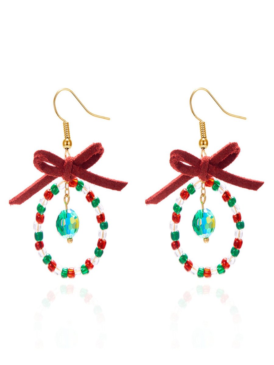 Boucles d'oreilles Femme Bloc de Couleur Urbain Toutes Les Saisons Joint Fendu Fête Métal Résine Noël Pendre