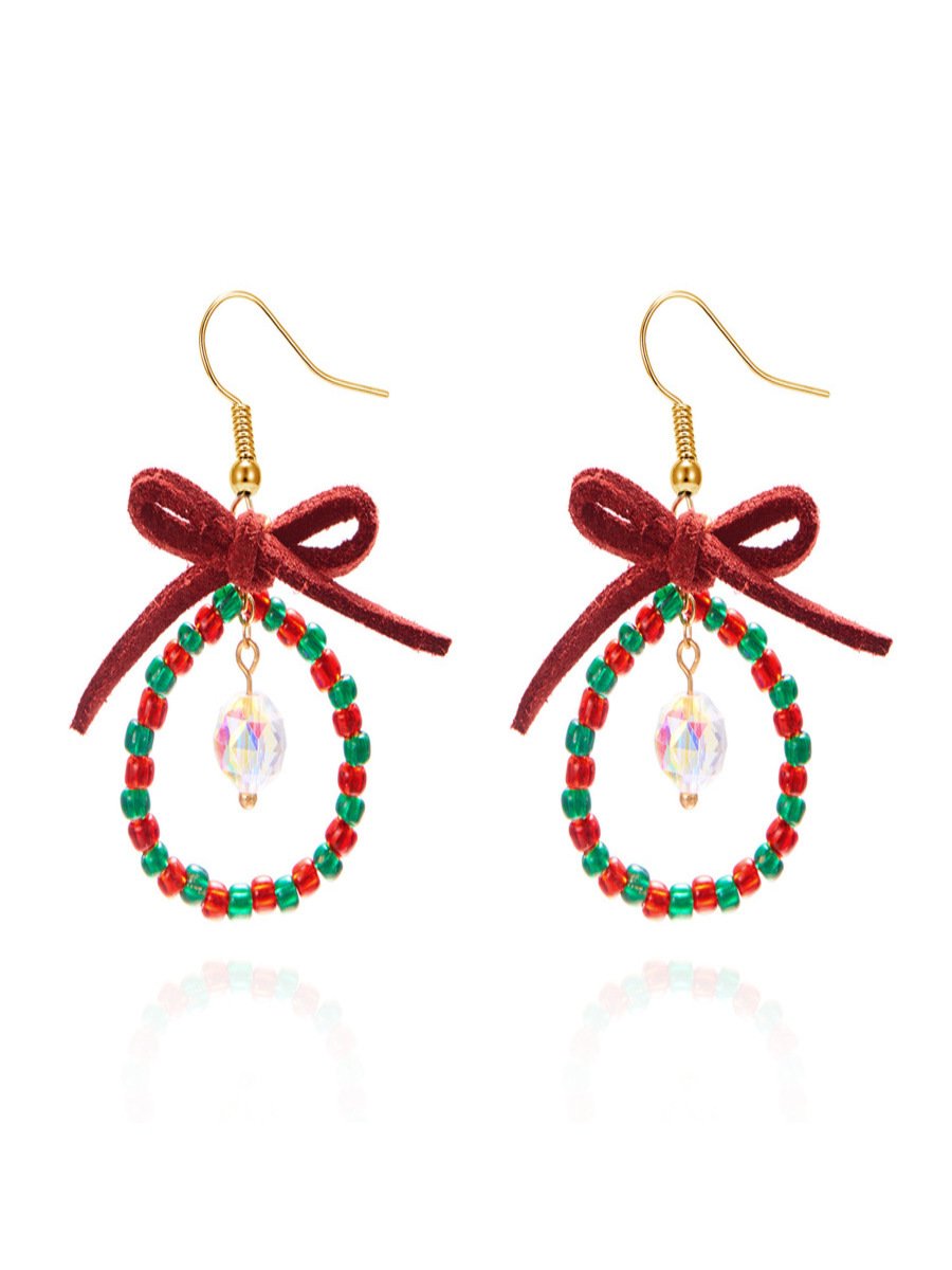 Boucles d'oreilles Femme Bloc de Couleur Urbain Toutes Les Saisons Joint Fendu Fête Métal Résine Noël Pendre
