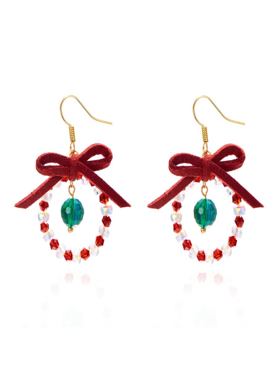 Boucles d'oreilles Femme Bloc de Couleur Urbain Toutes Les Saisons Joint Fendu Fête Métal Résine Noël Pendre