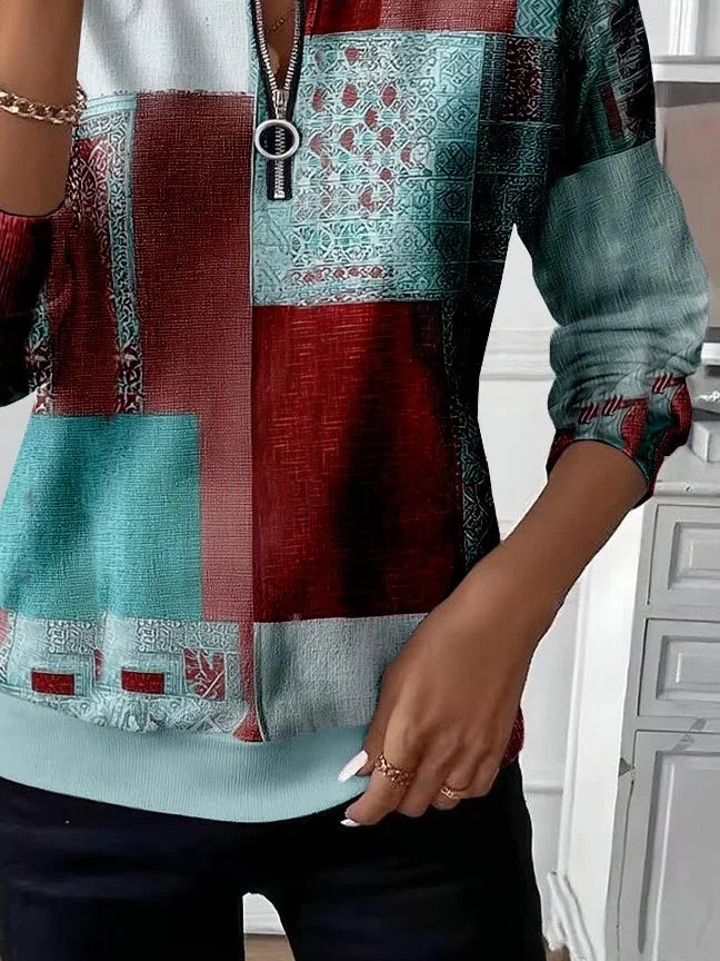 Sweat-shirts Décontracté Abstrait Printemps / Automne Polyester Imprimé Micro-élasticité Quotidien Régulier Régulier pour Femmes