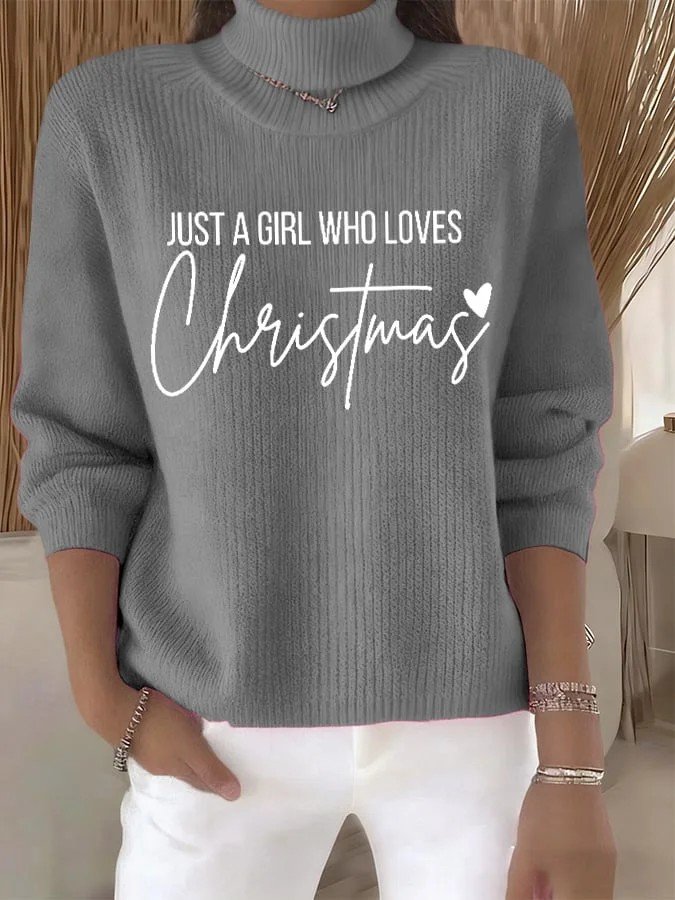 Pulls Rétro Hiver Noël Polyester Poids lourd Vacances Ample Col Roulé Élasticité moyenne pour Femmes