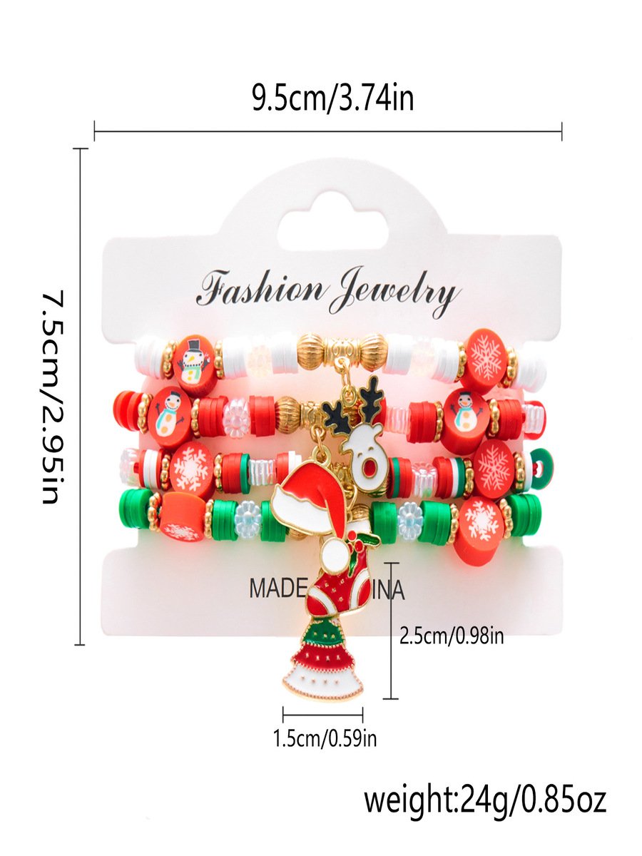 Bracelets Décontracté Plain Toutes Les Saisons Joint Fendu Faire la navette Noël multicouche Bracelet Céramique pour Femme