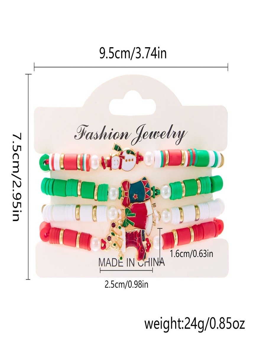 Bracelets Décontracté Plain Toutes Les Saisons Joint Fendu Faire la navette Noël multicouche Bracelet Céramique pour Femme