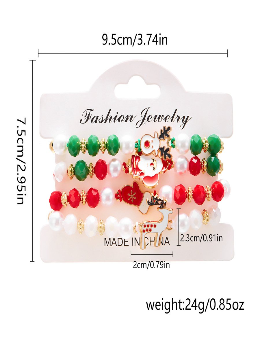 Bracelets Décontracté Plain Toutes Les Saisons Joint Fendu Faire la navette Noël multicouche Bracelet Céramique pour Femme