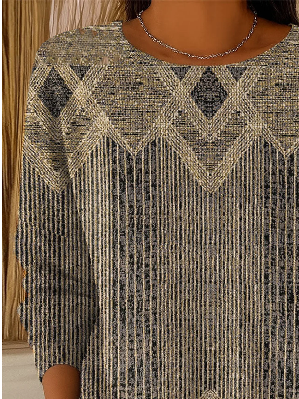 Pulls Décontracté Abstrait Printemps / Automne Imprimé Manches Longues Col Rond Régulier Droit Élasticité moyenne pour Femmes