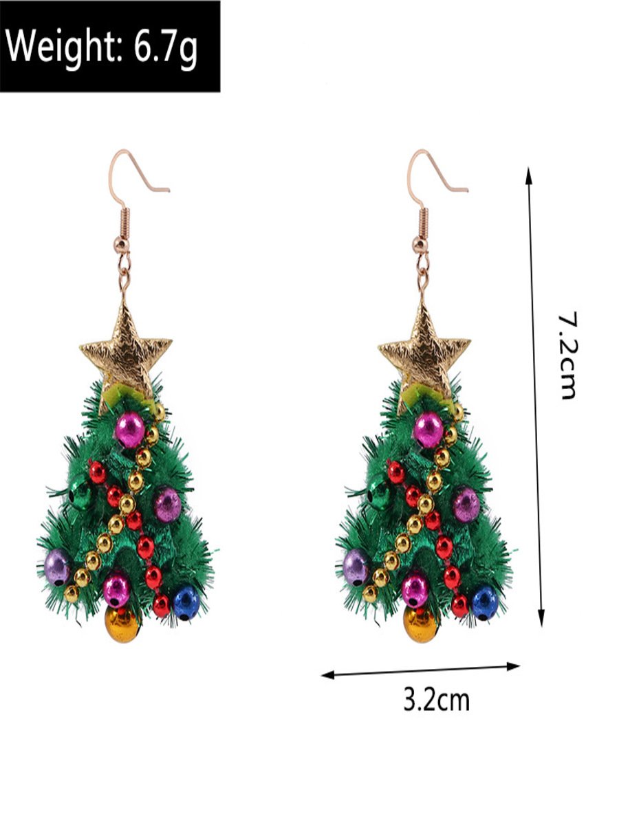 Boucles d'oreilles Femme Rétro Toutes Les Saisons Motif d'Étoile Métal Faire la navette Métal Noël Pendre