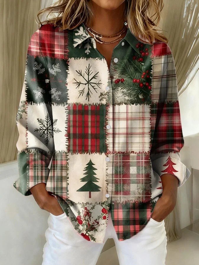 Chemises Femmes Géométrique Décontracté Printemps / Automne Polyester Aucune élasticité Ample Manches Longues Droit Régulier
