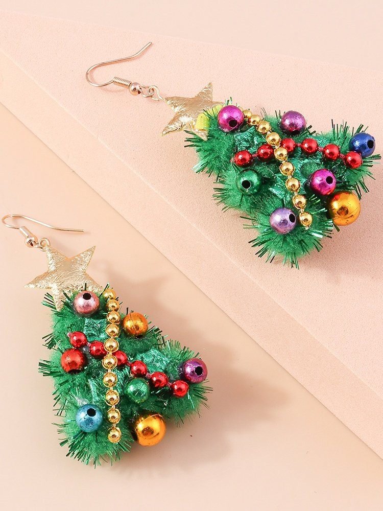 Boucles d'oreilles Femme Rétro Toutes Les Saisons Motif d'Étoile Métal Faire la navette Métal Noël Pendre