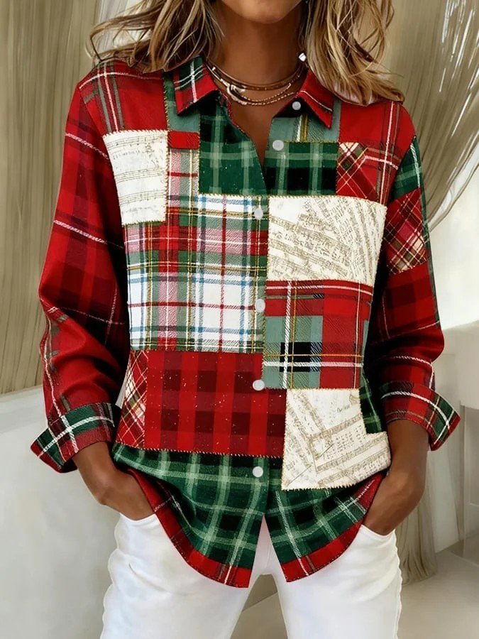 Chemises Femmes Géométrique Décontracté Printemps / Automne Polyester Aucune élasticité Ample Manches Longues Droit Régulier