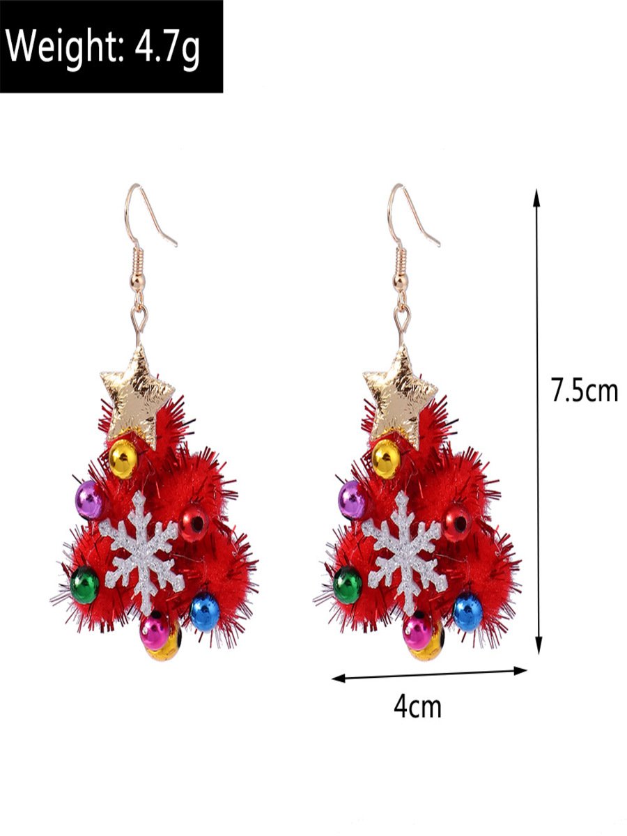 Boucles d'oreilles Femme Rétro Toutes Les Saisons Motif d'Étoile Métal Faire la navette Métal Noël Pendre