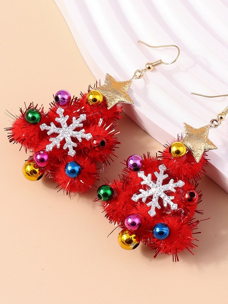Boucles d'oreilles Femme Rétro Toutes Les Saisons Motif d'Étoile Métal Faire la navette Métal Noël Pendre