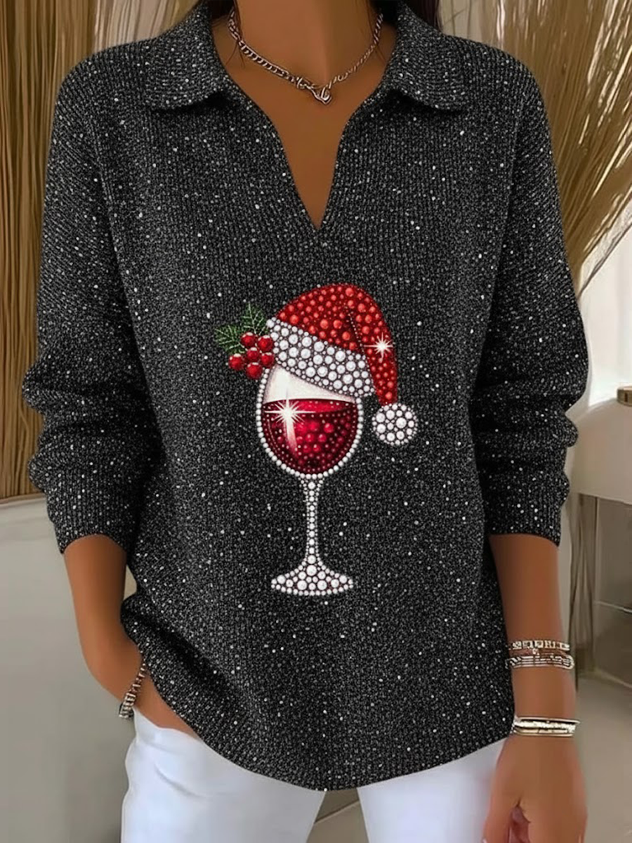 Pulls Décontracté Printemps / Automne Noël Imprimé Quotidien Coupe Régulière Manches Longues Régulier Régulier pour Femmes