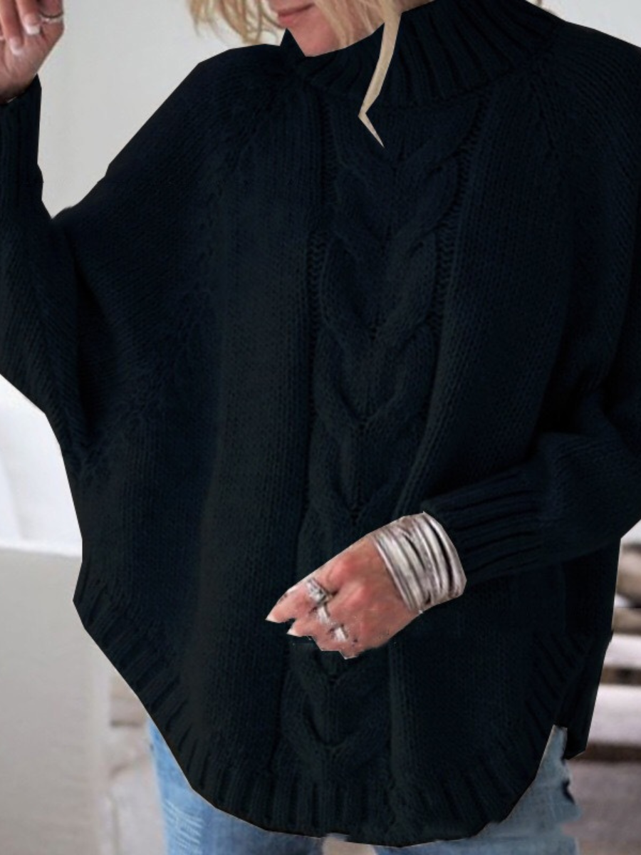 Pulls Femmes Plain Hiver Dame Romance Polyester Joint Fendu Poids lourd Manches Longues Régulier Faux Col